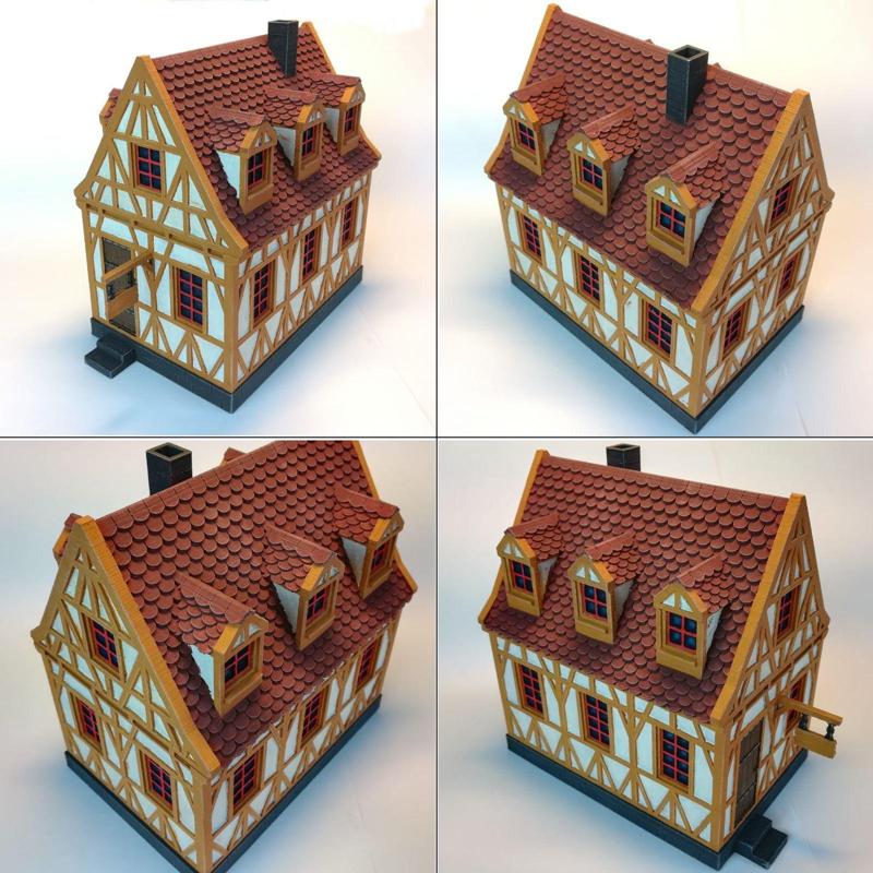 medieval frame house - decoration - tabletop/wargaming terrain