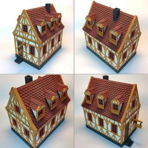 medieval frame house - decoration - tabletop/wargaming terrain