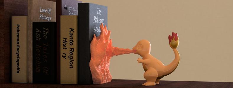 Charmander Bookend - Fiery 3D Print for Pokémon Lovers