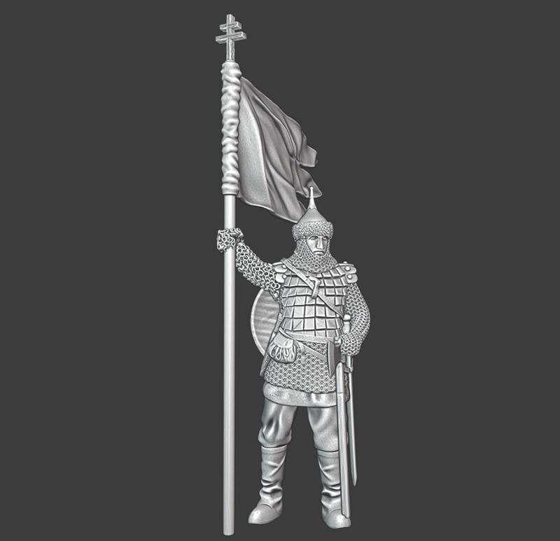 Medieval Kyiv warrior - with banner