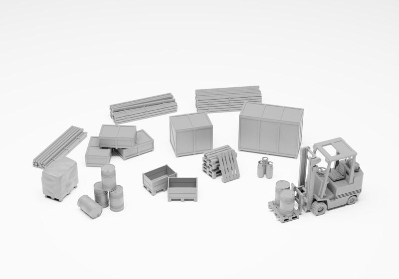 Transport pack - Forklift with cargo H0 scale