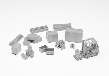 Transport pack - Forklift with cargo H0 scale