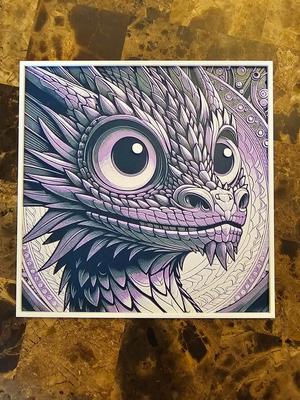 Dragon Portrait with border - 200x200 - hueforge 4 colors