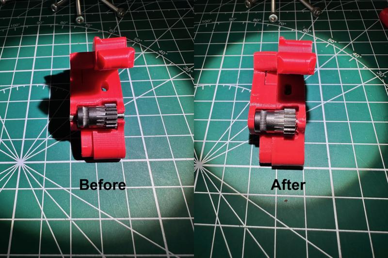 Voron Stealthburner CW2 Closed Guilder Arm BMG Idler Pin Holes