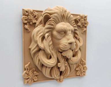 Framed Lion Relief Wall Art - No Supports
