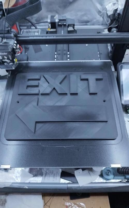 Exit sign with arrow