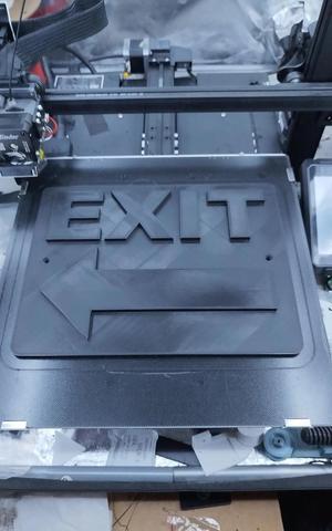Exit sign with arrow