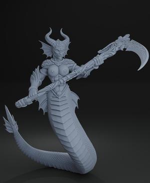 Reaper Naga Boss + Free dragon warhammer - 5e DnD Wargame Tabletop RPG