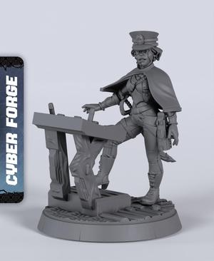 Captain Overseer Maggie - With Free Cyberpunk Warhammer - 40k Sci-Fi Gift Ideas for RPG and Wargamer
