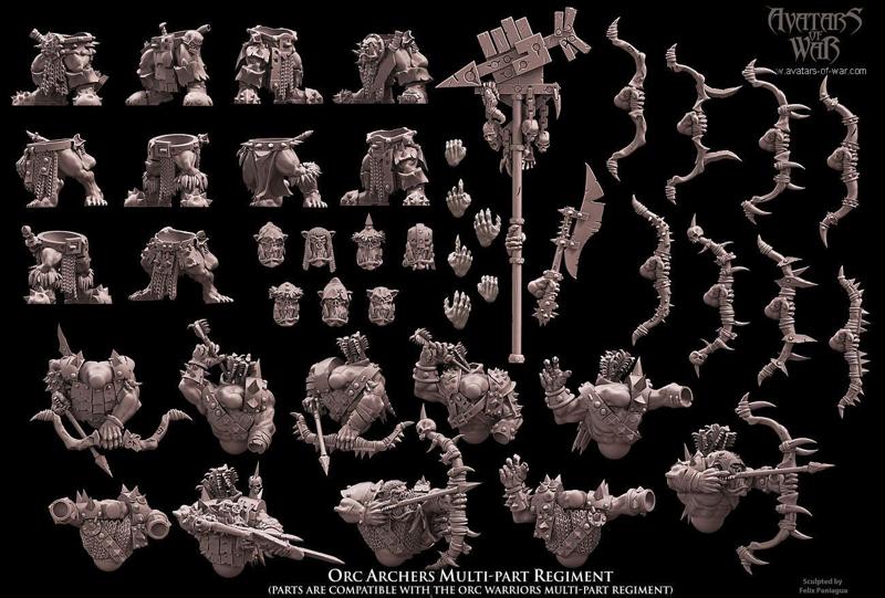 Orc Archers multi-part regiment