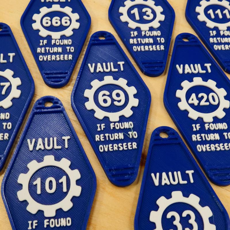 Fallout Inspired Vault Key Fob Assortment - Print in place