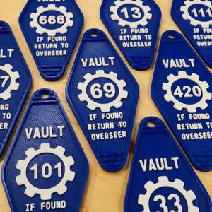 Fallout Inspired Vault Key Fob Assortment - Print in place