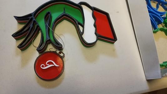 Sly Grinch hand ornament wall mount