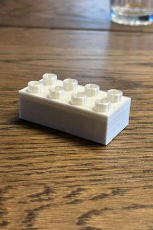 Lego Duplo 2x4 Brick - model oversized to eliminate shrinkage, no support needed
