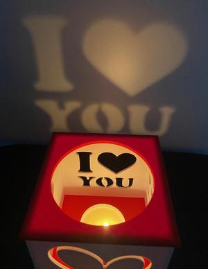 Valentines Day Romantic (LED-)Candle Lantern with 4 Messages