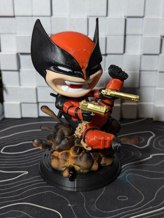 Li'l Wolverine-Pool - Multicolor Wolverine & Deadpool Fanart Collectible Figure
