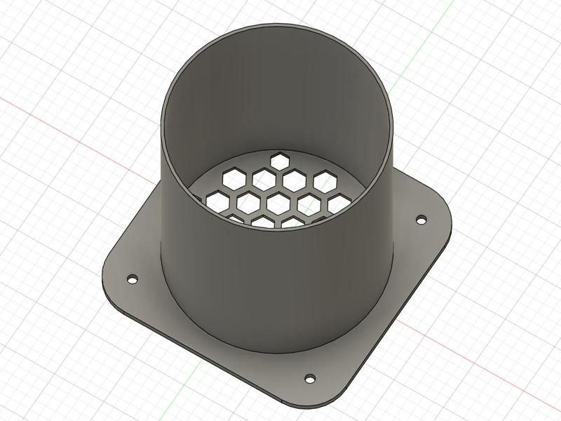 Wall duct with grid  (Wanddurchführung mit Gitter)