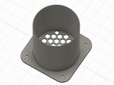 Wall duct with grid  (Wanddurchführung mit Gitter)