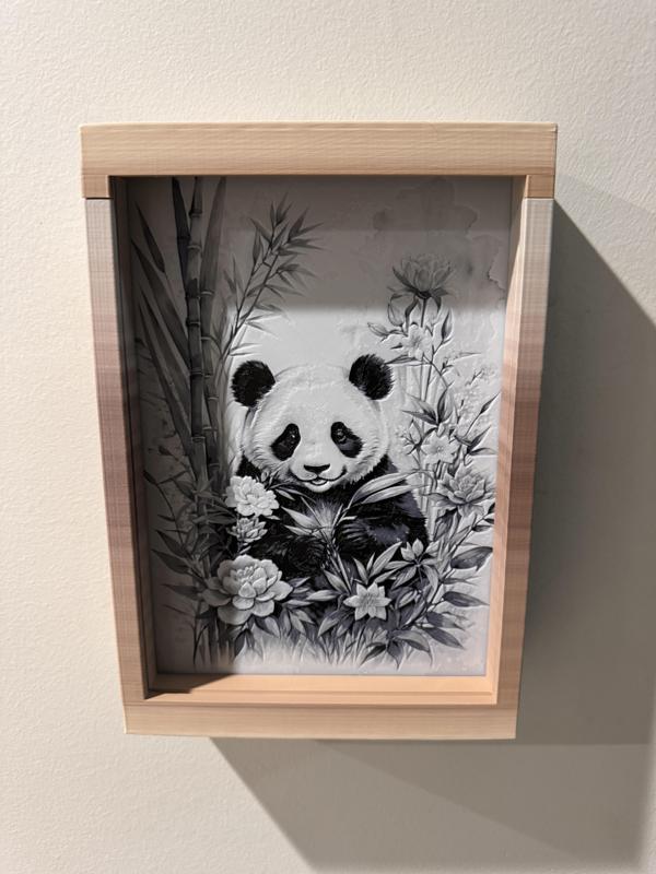 Panda - Hueforge Wall Mountable Frame Compatible Hueforge Print