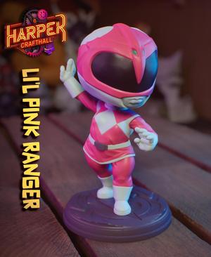 Li'l Pink Ranger - Collectible 90s Kids Action Fanart Figure