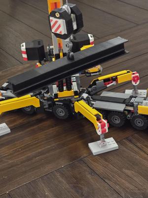 Lego Toy Crane Lifting Items - Wrecking Ball, I-Beam, Crate, Concrete Block