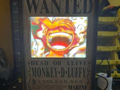 LightBox Wanted One Piece Monkey D. Luffy