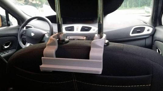 Car holder on seat back for phone (or tablet)