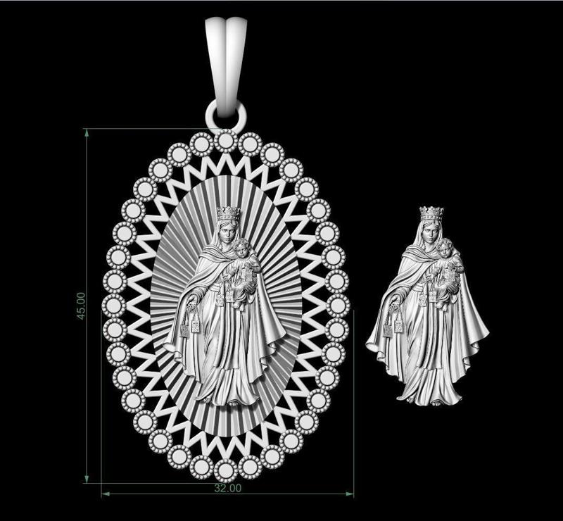 Virgen del Carmen medal pendant