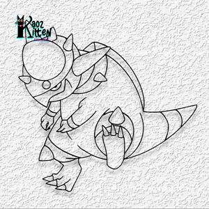 rampardos pokemon wall art cartoon fanart