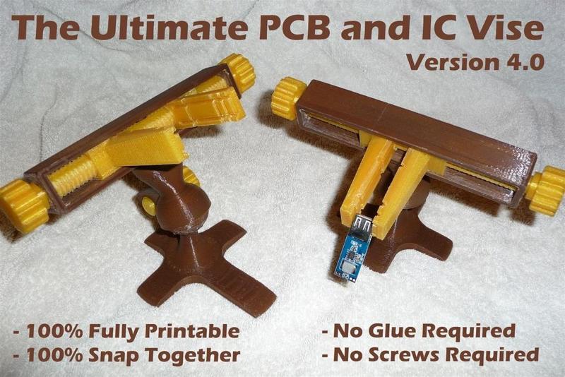 Ultimate PCB and IC Vise – Version 4 – Printable Vise for Small Electronics