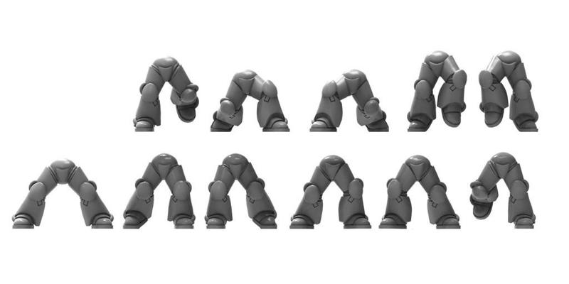 11 pairs of power armour legs – 28mm heroic