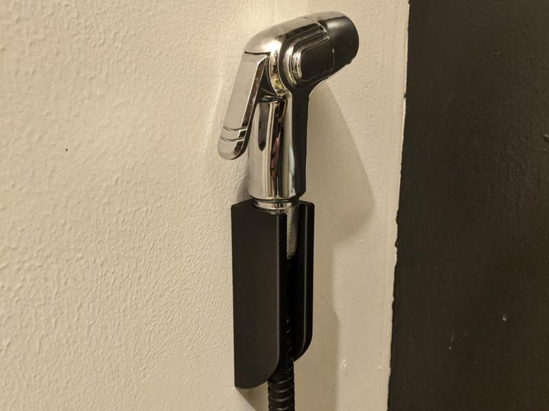 Slim Wall-Mount Bidet Sprayer Holder