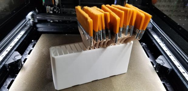 MultiBin Tops, 4x1, chip brush holders.stl