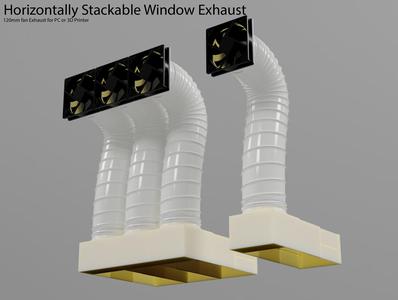 120mm Horizontally Stackable Window Exhaust for PC/Printer