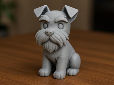 Schnauzer Buddy – Mustached Print-in-Place Puppy