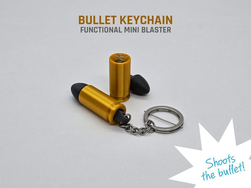 Bullet Keychain — functional mini blaster