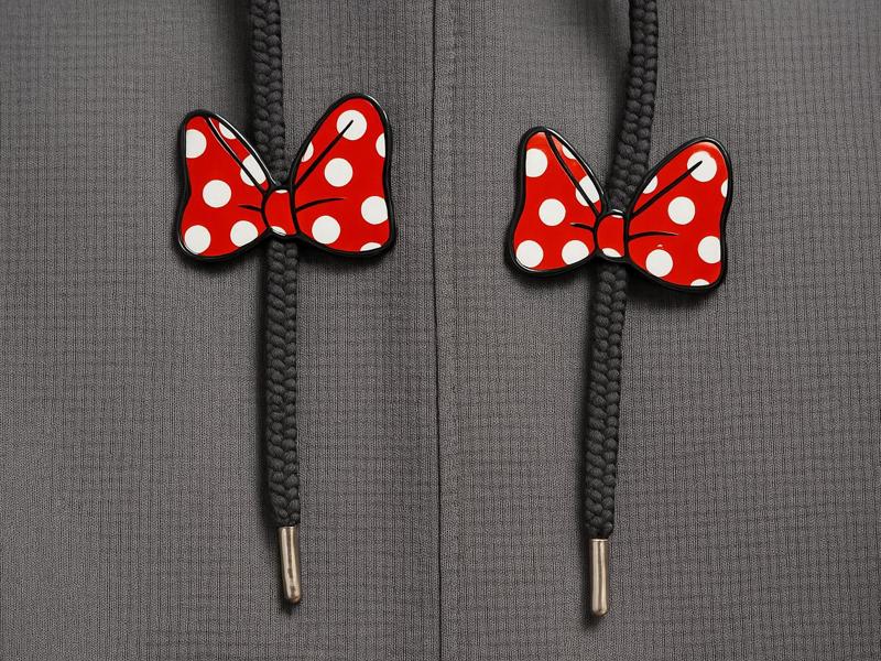 Minnie Mouse Bow Hoodie Drawstring Bead