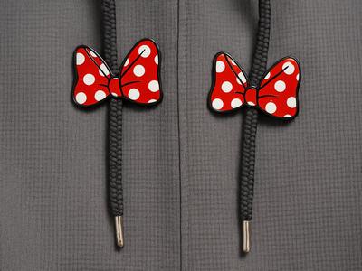 Minnie Mouse Bow Hoodie Drawstring Bead