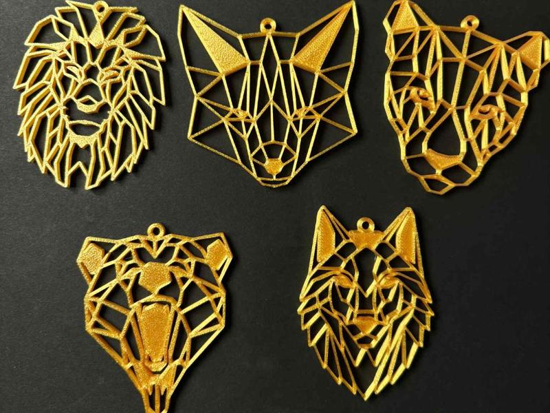 Geometric Animals Keychain