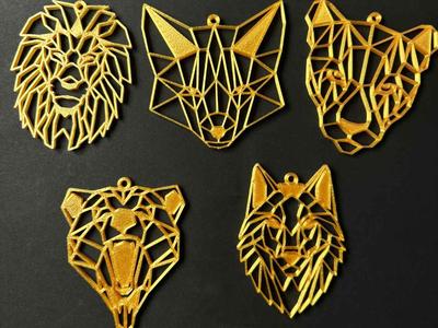 Geometric Animals Keychain