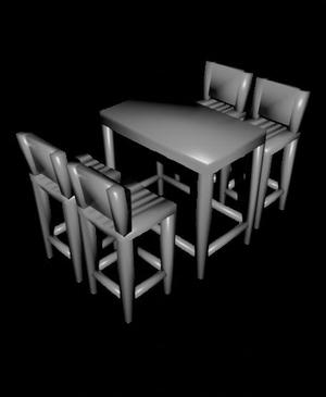 HO Scale - Table and Bar Stools