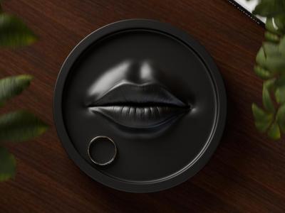 Velvet Lips Jewelry Tray - Chic Bold Aesthetic