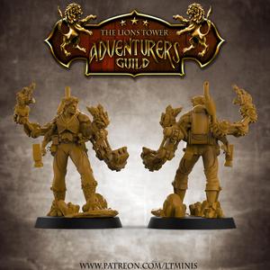Adventurers Guild - LEVEL UP! Artificer Female (32mm scale modular Miniature) - set of 3 figures