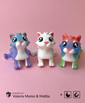 Cute Flexi Love Kissing Cats (Toy & Keychain + Magnet)