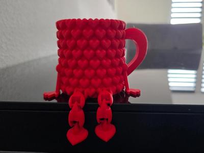Heart Mug, cup with articulated legs, regular