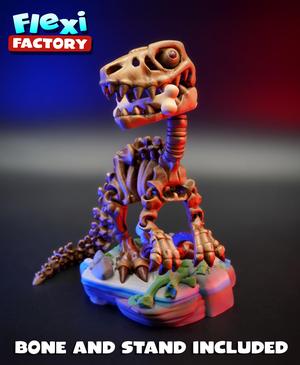 Flexi Factory Skeleton Raptor with Stand and 3MF Included!