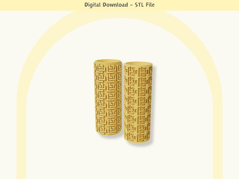 Texture Roller Tribal Style 01, Digital STL File for Polymer Clay, Seamless, DIY Jewelry
