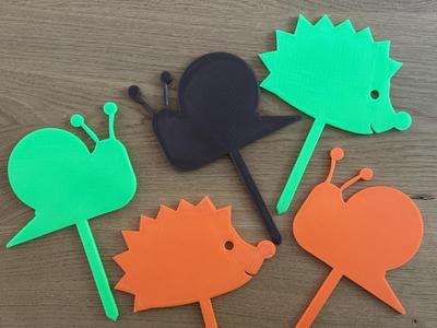 Snail & Hedgehog Garden Markers