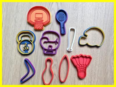 Sports Pack Playdoh Stamp Cookie Cutter