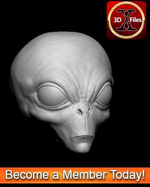 Grey Alien Head Sculpt - Hot Toys Scale - Custom Action Figure Head